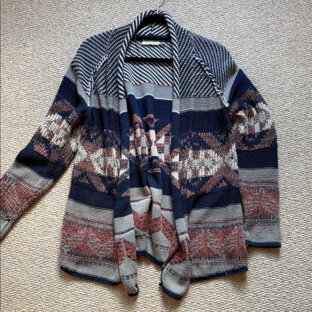 RD Style Geometric Patterned Cardigan Sz M